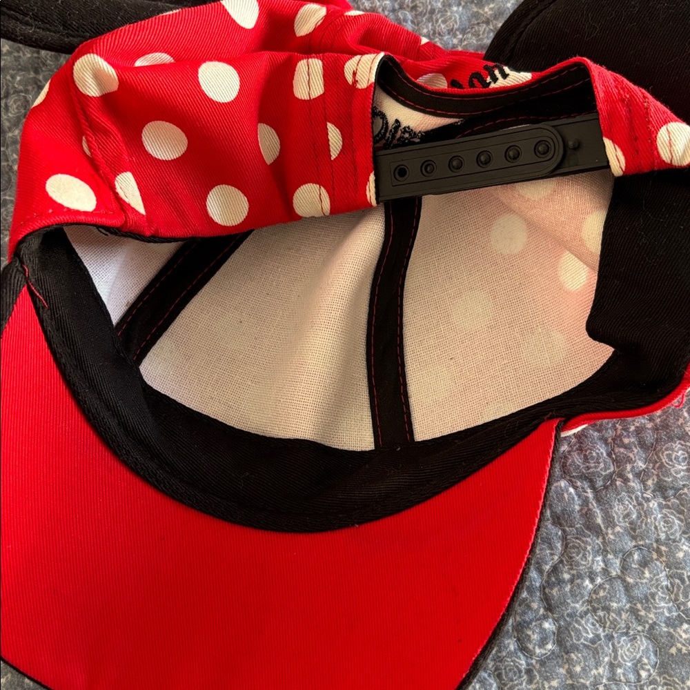 Disney Minnie Mouse Red, White & Black Polka Dot Cap - Picture 7 of 12